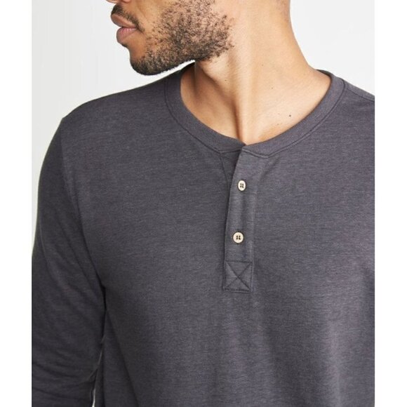 NWT Marine Layer Double Knit Henley in Faded Black Small - Picture 2 of 5